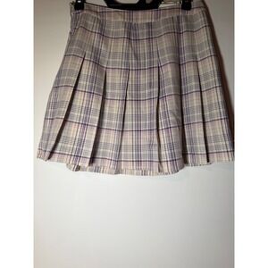 BP Nordstrom Purple Pink Plaid Pleated Mini Skirt Preppy Academic Size Small